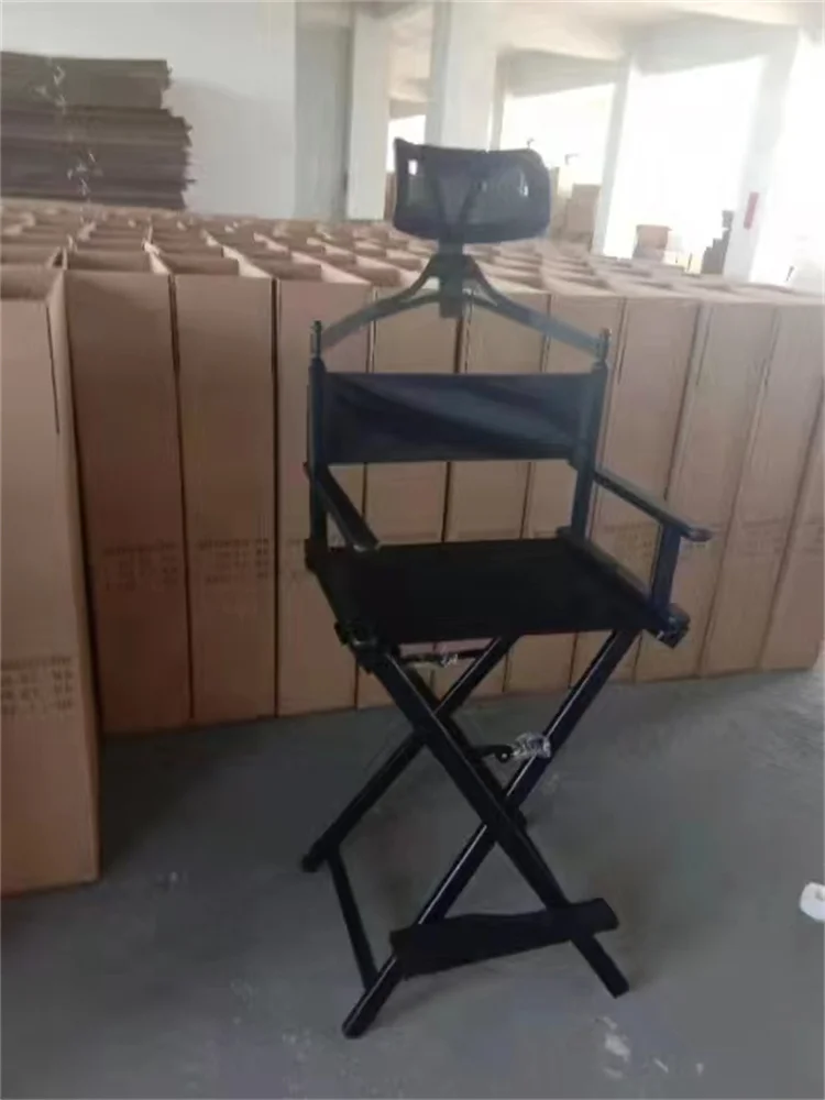 Kisen Modern Beauty And Hair Salon Furniture Pink Small Fabric Portable Makeup Chair Folding Director Chair For Sale