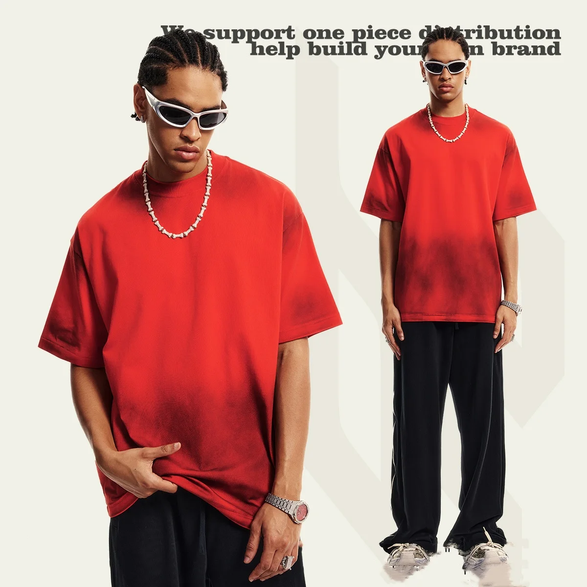 Fashion Streetwear Mens Heavyweight Gym Wear Dry Fit Drop Shoulder Tshirt Crewneck Sport T Shirt Cotton