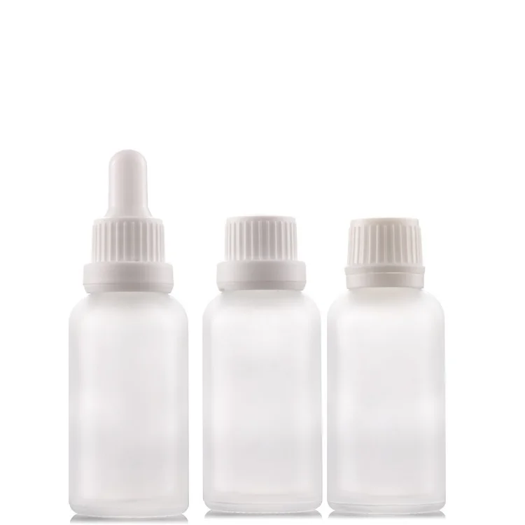 Матовая непрозрачная белая бутылка с Европейским флаконом для масла 10 мл 15 20 30 50 60 100 прозрачной крышкой