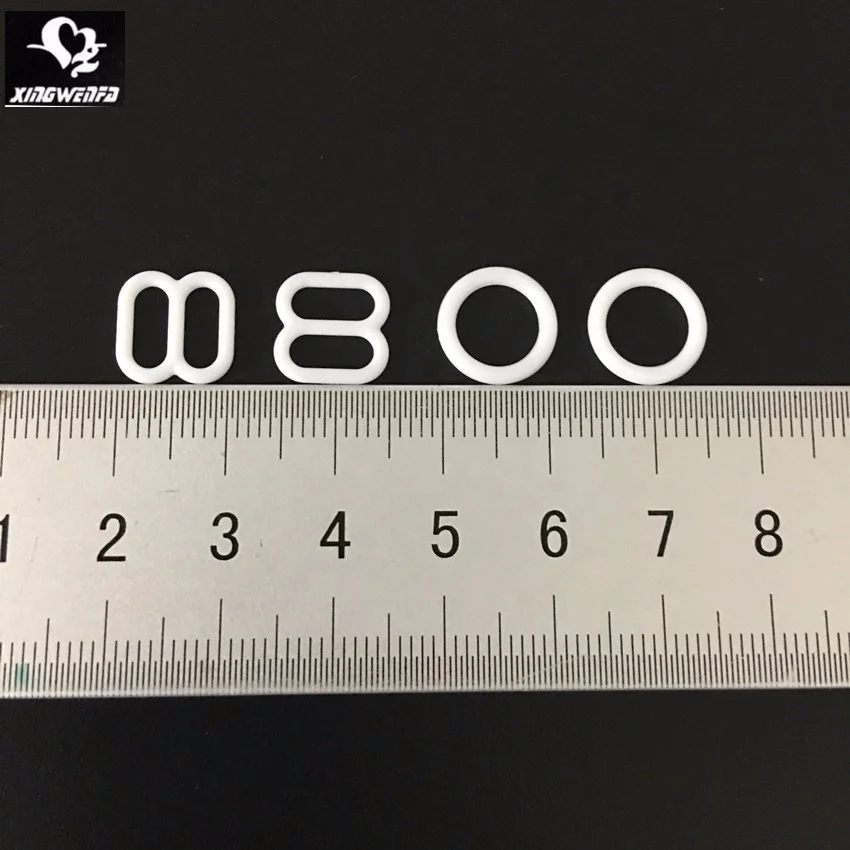 Good quality 8mm 10mm black white clear plastic bra strap adjuster bra plastic ring and slider