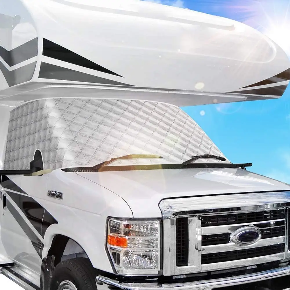RV Windshield Window Snow Cover For Class C Ford E450 1997-2024 Motorhome Windshield Cover RV Front Window Sunshade Cover