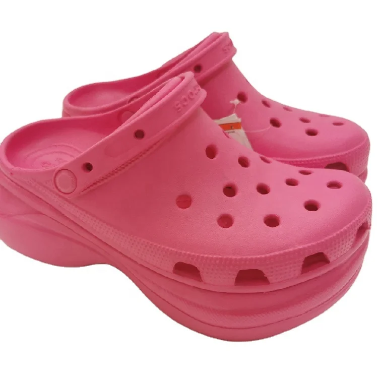 
Amazon popular Chinese factory price durable classic design heighten plus size summer women platform slippers sandals clog croc 
