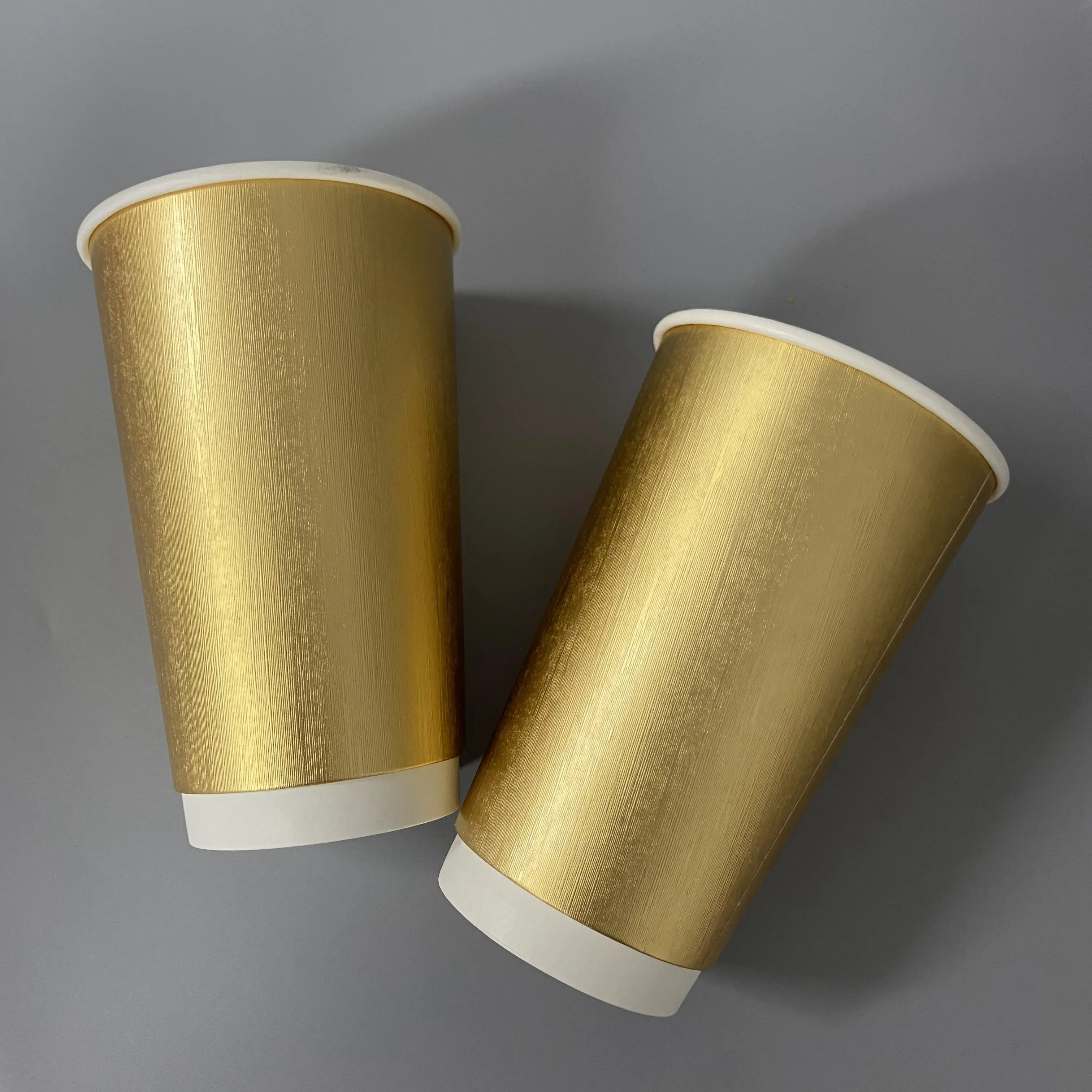 Foil Coffee Cups 20oz 22oz 24signubble Tea Double Wall Poster Golden Luxury Corrugated Paper Beverage Disposable Support Accept