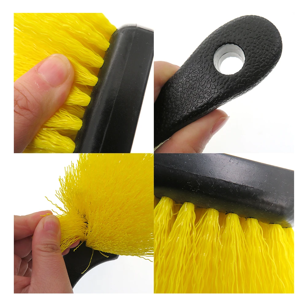 Wholesale Short Handle Bristle Car Wash Brush Cleaning Auto Wheel & Tire Cleaning Brush for Easy Scrubbing