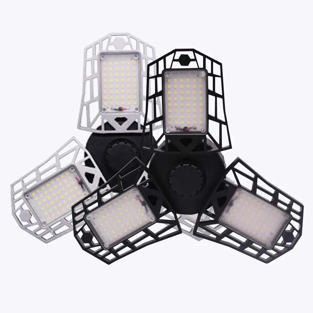 Veet ufo 4ft 100w parking led deformable light garage four-leaf  220v,foldable led lampe garage ceiling highbay industrial light