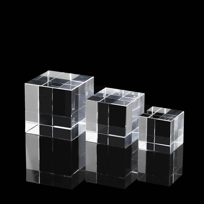 Top Quality K9 Crystal Blank Chamfered Crystal Cube Paper Weight For Table Decoration