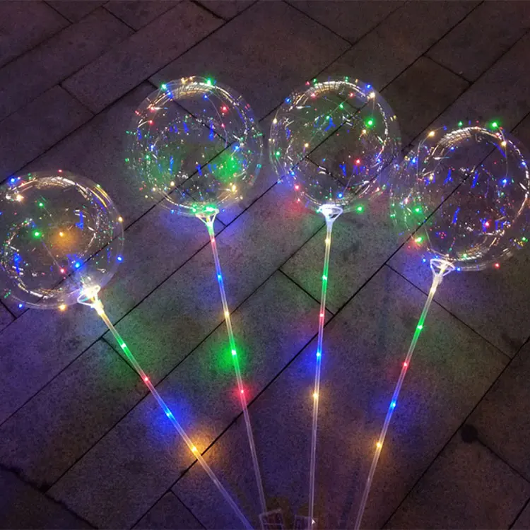 12inch, 20 inch, 24 inch clear transparent balloon LED light up bobo balloons round, heart shape, star shape balls