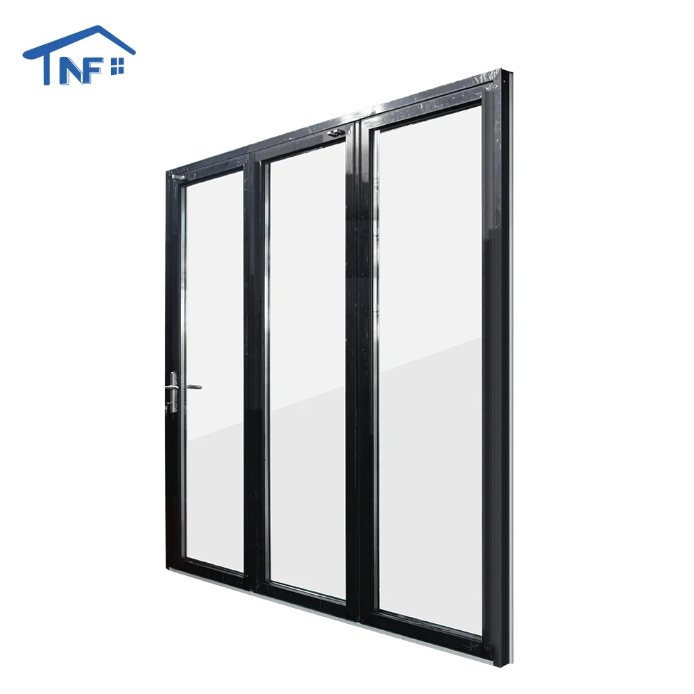 German Hardware Waterproof Residential Double Glazed Design aluminum frame folding door