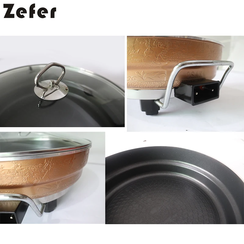 Многофункциональный электрический горячий горшок Zefer 30 см с отпаривателем 1300 Вт бытовой многоцелевой кухонный