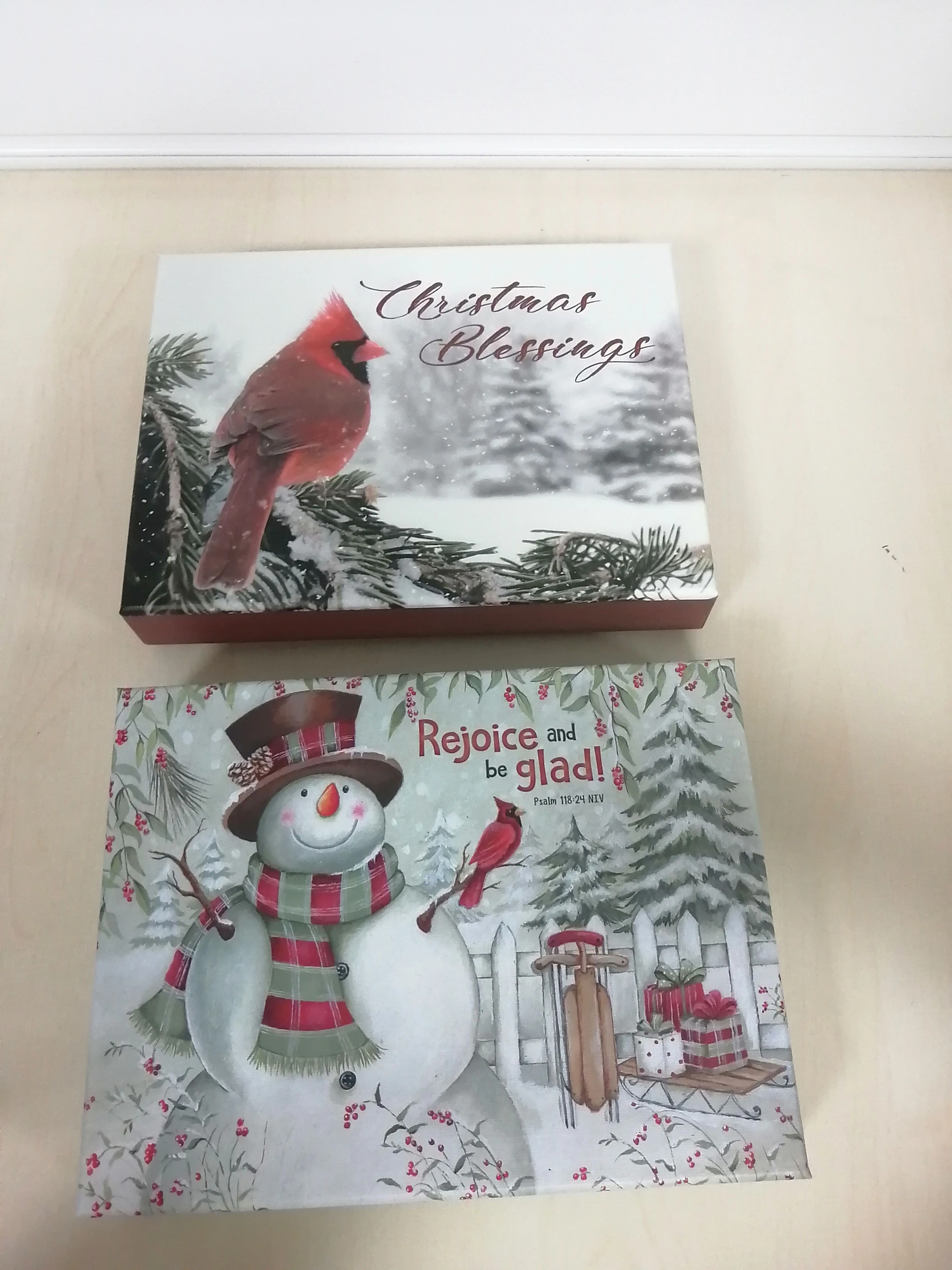 Factory Printing Art Paper Handmade Holiday Merry Christmas Greeting Cards with Box