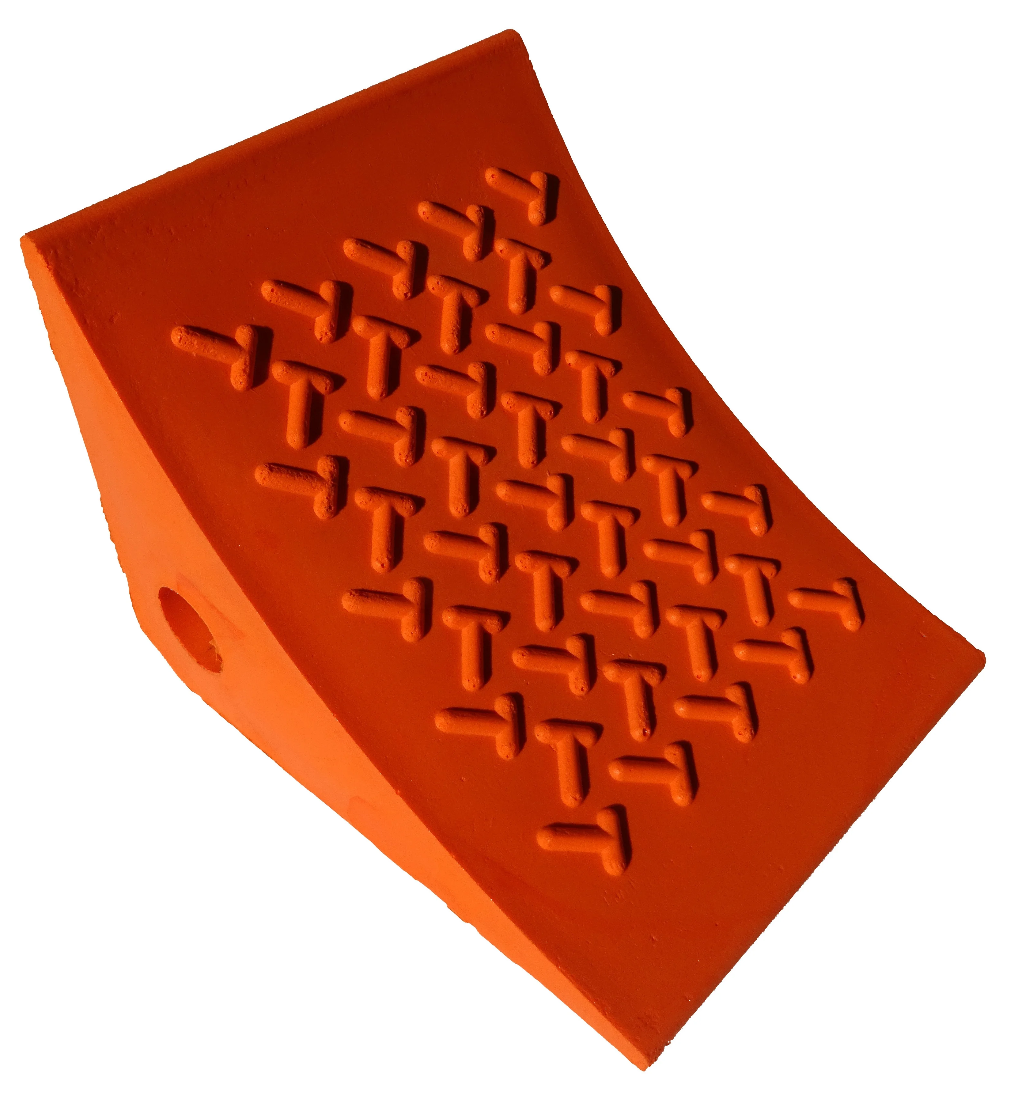 Orange PU Safety Urethane Wheel Chock For 5 Tons UWC01 Light Weight Car Trailer Truck Wheel Chocks