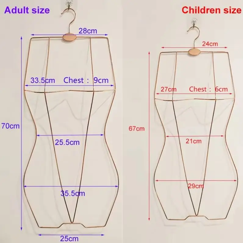 RTS Shop Display Bikini Hanger Ladies Wire Swimwear Body Hanger Gold Swimsuits Hanger