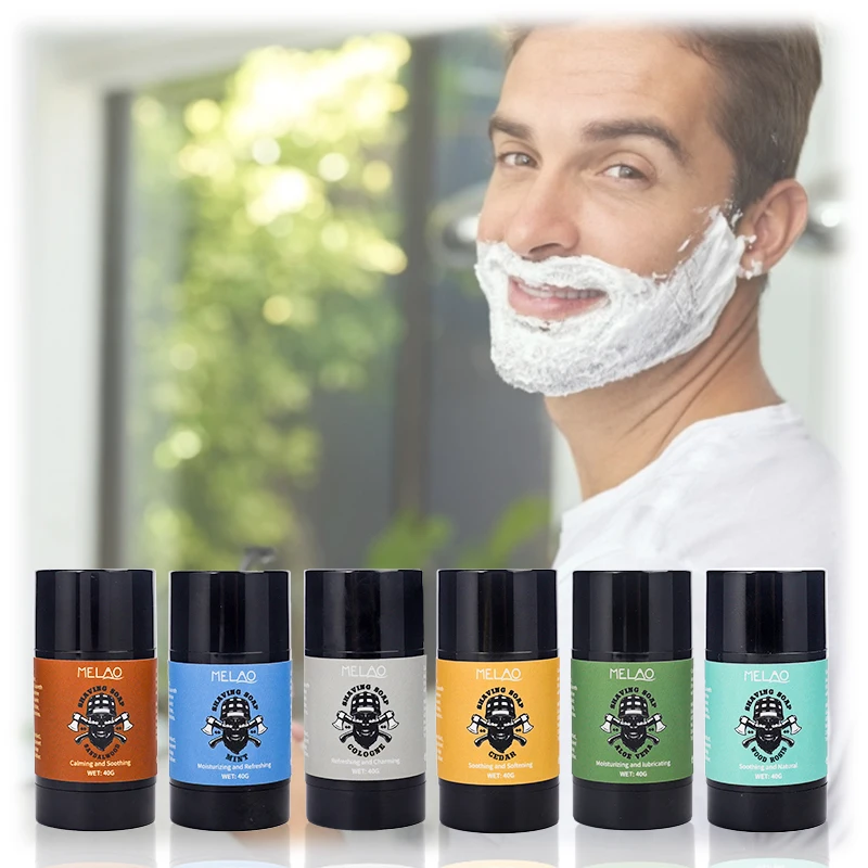 Private Label Moisturizing Refreshing Soften Foaming Shaving Stick Soap For Men Gift