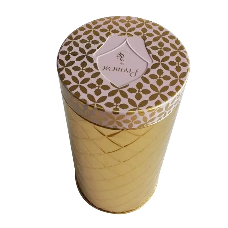 Tea Canister Bespoke Metal Round Tea Tin Box, Food Safe Tea Tin Can, Factory Direct Metal Custom Size Tea Tin Box Tinplate