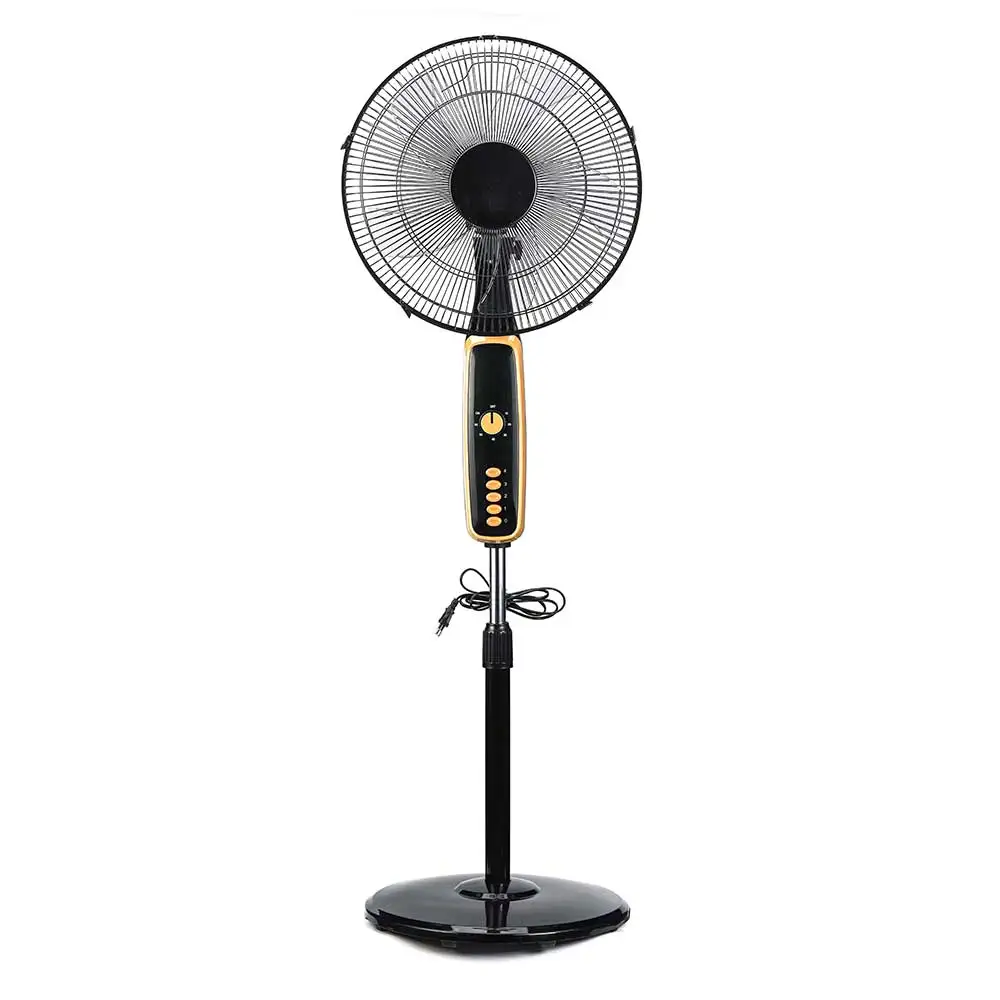 Fashion design free standing heavy round base 5 blades plastic 18 inch stand fan for bedroom