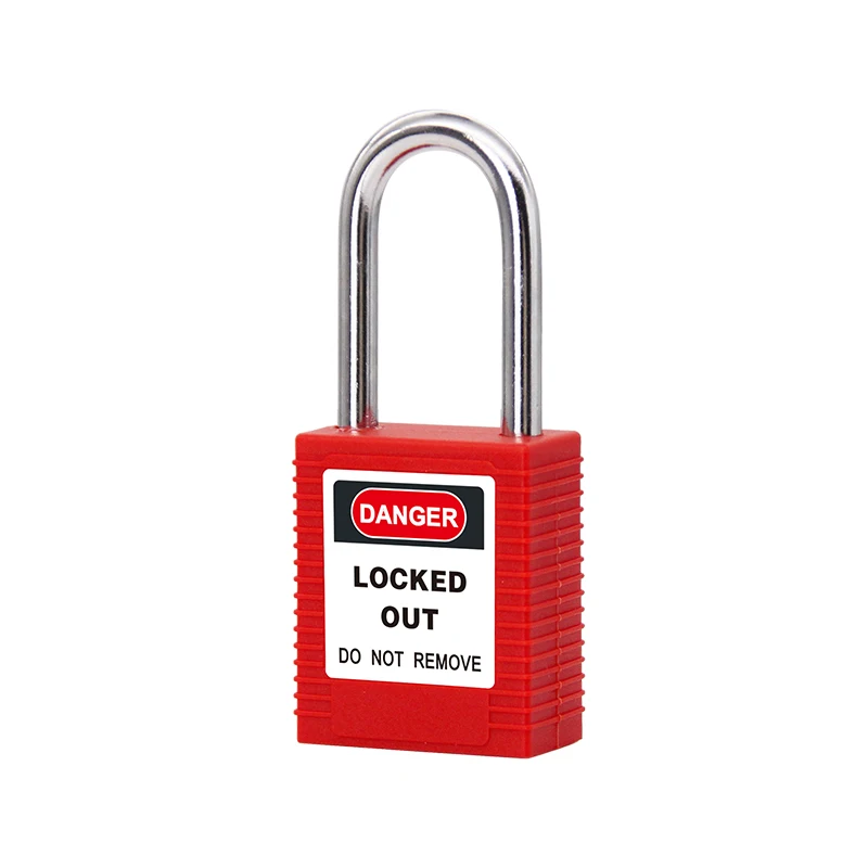 Nylon plastic safety padlock for LOTO lockout