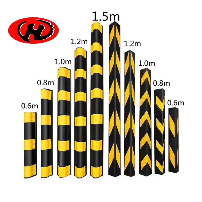 rubber corner guard rubber bumper with reflective sticker
