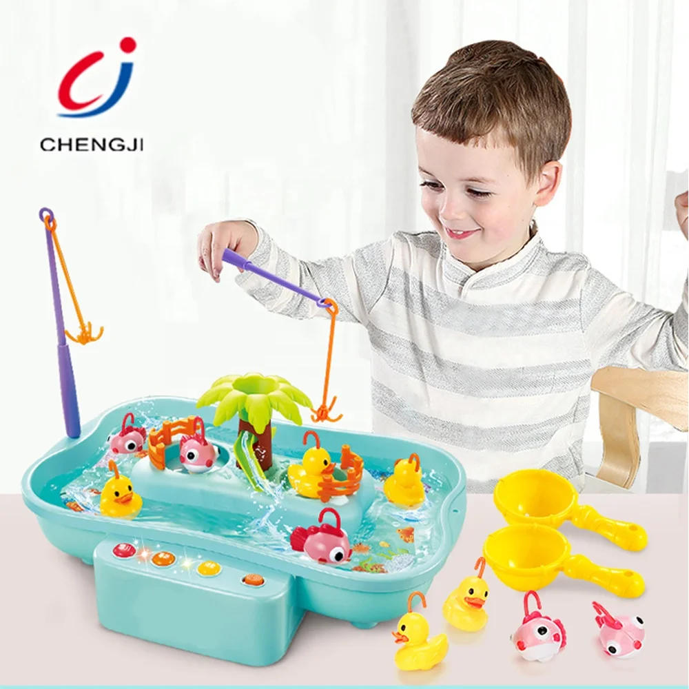 Kids plastic educational fishing match water play baby fishing toys
