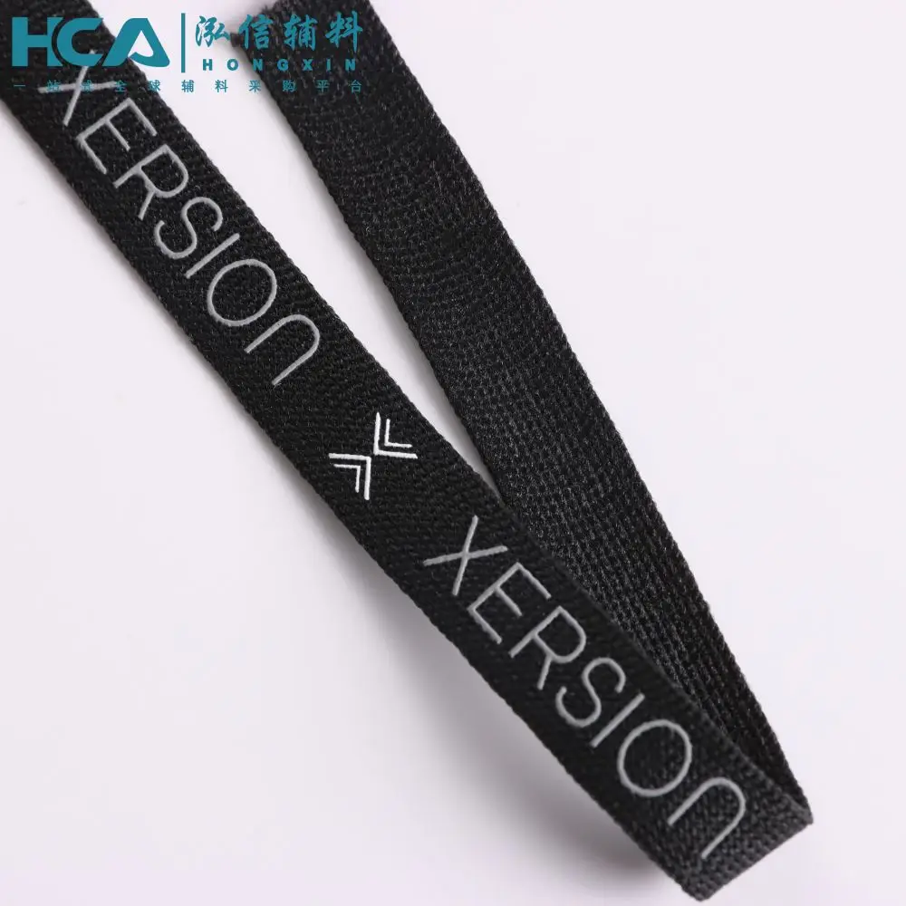10mm Custom Elasticated Woven Printed Elastic Tape for Sport Wear T shirt Garment Back Hoodie Neck Tape