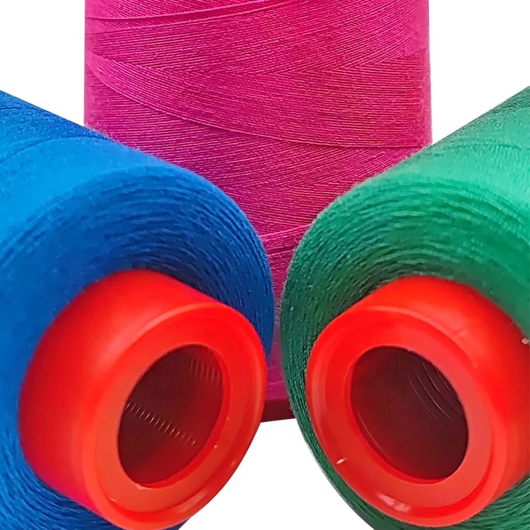 High Quality polyester theard 5000 402 in black and red color in stock bulk sewing thread