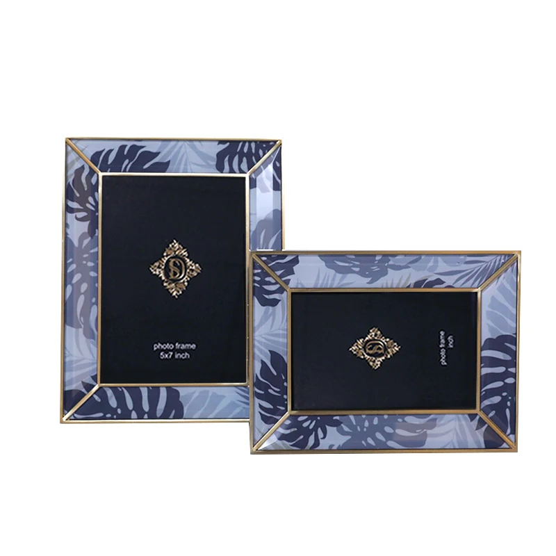Light luxury glass inkjet photo frame 6 inch 7 inch dining table creative photo office living room decoration European style pho