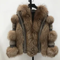2021 Women winter luxury fluffy coat genuine mink fur gray coat