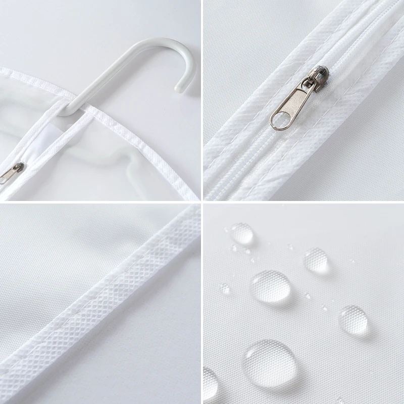 Wholesale home storage & bedroom gentleman suit clothes cover bag waterproof clear EVA  garment bag with zipper