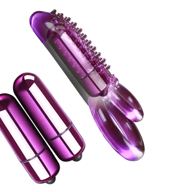 Penis vibrator Double Ring Male Longer Lasting Sex Crystal Vibrator Cock Ring Penis Rings Vibrating