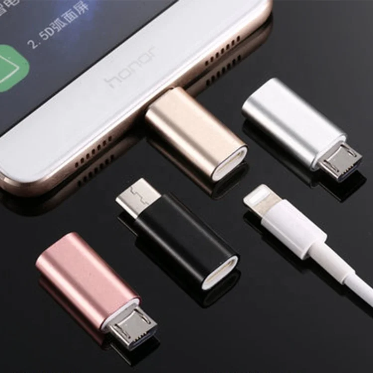
OEM Wholesale For Lightning iOS 8Pin Female To Micro Usb Male Phone Adapter With Aluminium Alloy Shell 
