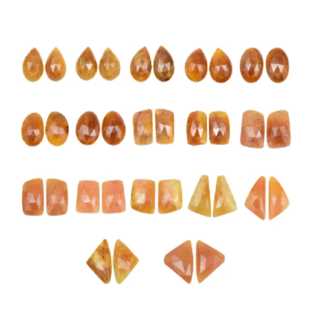 Natural Aventurine And Yellow Sapphire Natural Shape Loose Gemstone Cabochon