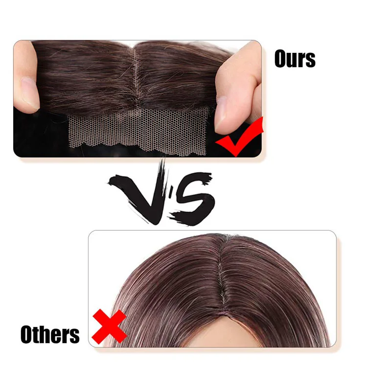 High Quality Hot Sale Cheap Nature Ombre Brown Long  Extension Wig Front Lace Kinky Curly Wave Synthetic Hair Wigs  Braiding