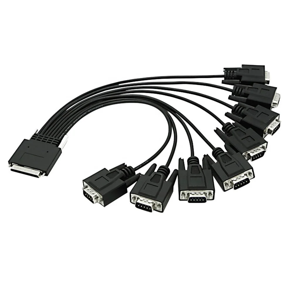PCI-E RS232 SERIAL CARD CABLE V.68*/DB9*8 VHDCI68 CABLE SCSI VHDCI 68 to DB9 Breakout Cable