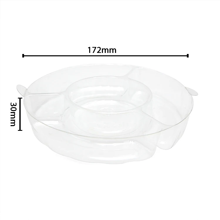 disposable salad box cold dish high transparency plastic round food packing container