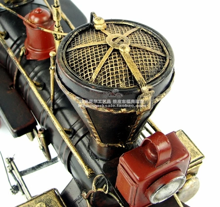 Handmade antique iron steam train set piece 1880 American model steam locomotive decorated gift
