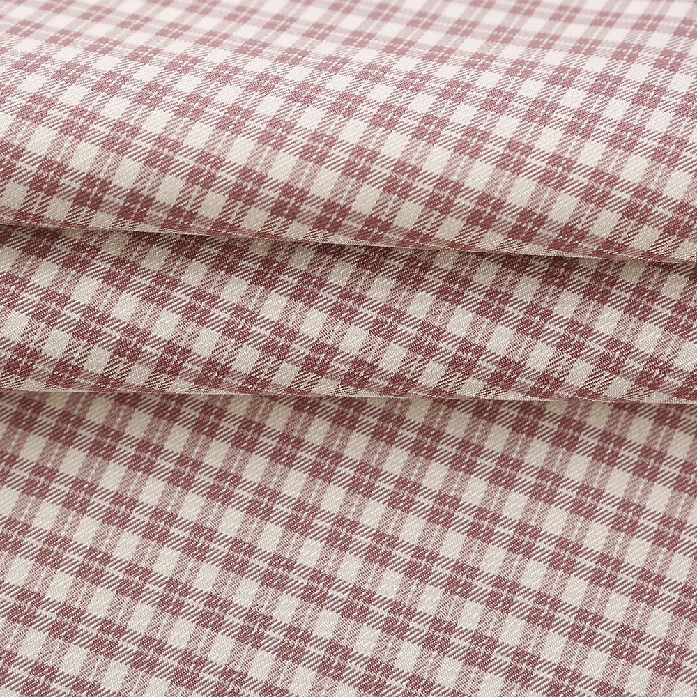 Professional Supply Women Casual Suits Shirts  Yarn Dyed Woven Fabric Plaid Spandex Dress Pattern Trousers Fabric