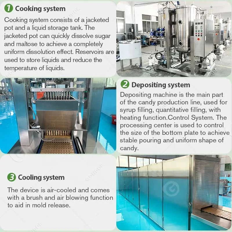 Hard Candy Deposit Production Maquina Para Hacer Gomitas Bonbon Jelly Gummy Bear make Machine Product Line