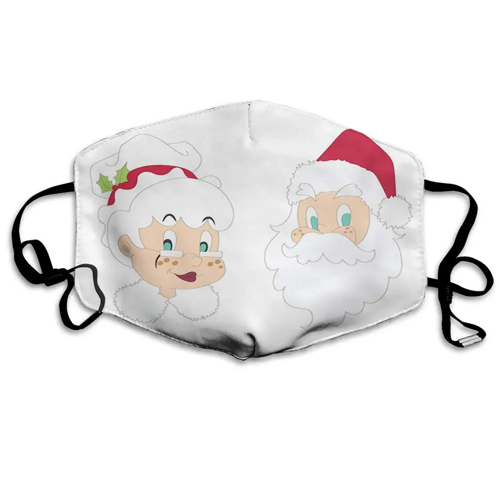 
Christmas Activated Carbon Windproof mask Mr and Mrs Santa Clause North Pole Inhabitants Christmas Themed Cartoon Characters 