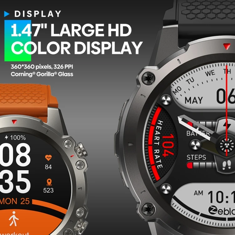 Zeblaze Vibe 7 Lite 1.47 inch IPS Screen 3 ATM IP69K Waterproof Smart Watch, Support Voice Call / Health Monitoring (Dark Green)