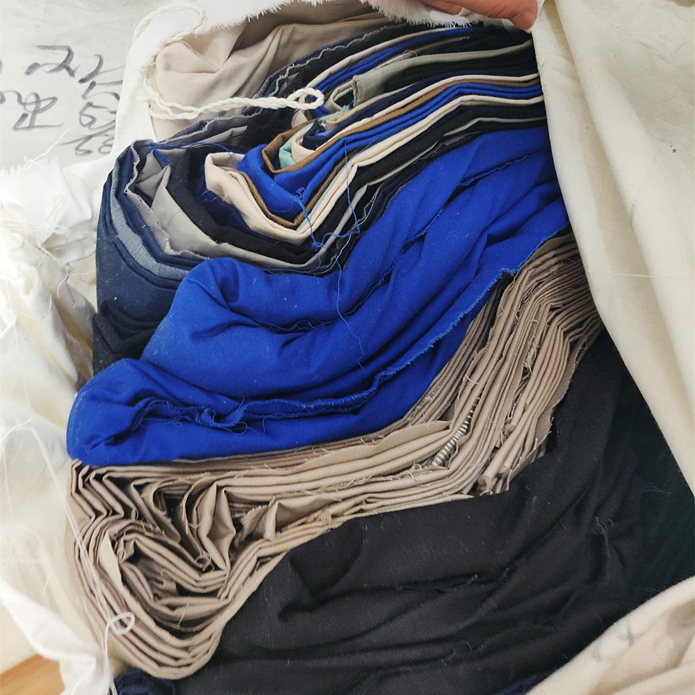 ZHAORUN B grade cutting pieces cotton stocklot fabric wholesale kg price length 1m up fabric leftover shirting fabric