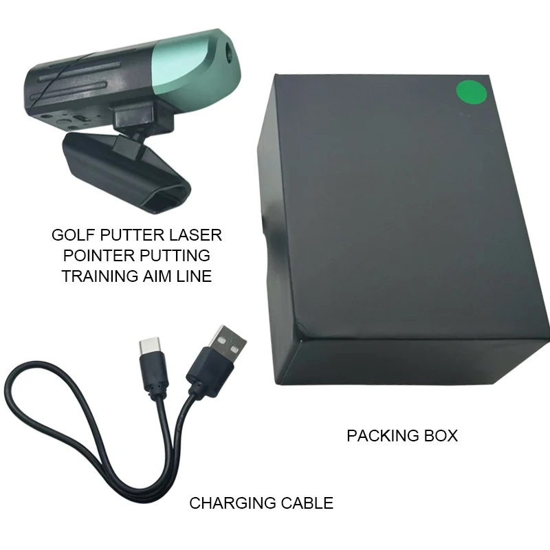 360 degree head rotation axis golf putter flash light cross line trainer for golf putting training aids