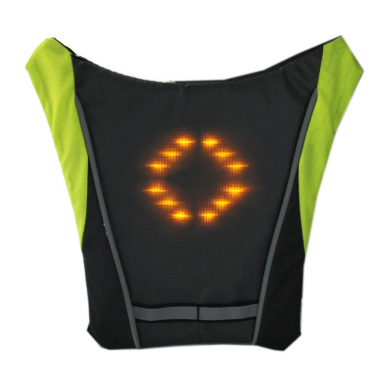 luminous led wireless remote control warning cycling gilet reflective safety chalecos light turn signal running vest