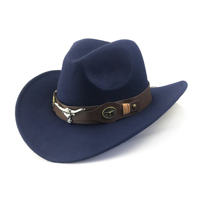 High Quality Hand made Wide Brim Cowboy Hat Men Fedora Cowboy Hat Sombrero Mexican Cowboy  Hat