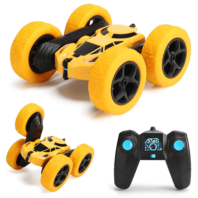 2024 Gift Blue Green Stand rolling Remote Control Rowan Cyclone Radio flipper Vehicle Toy Rc 360 Stunt Car with light