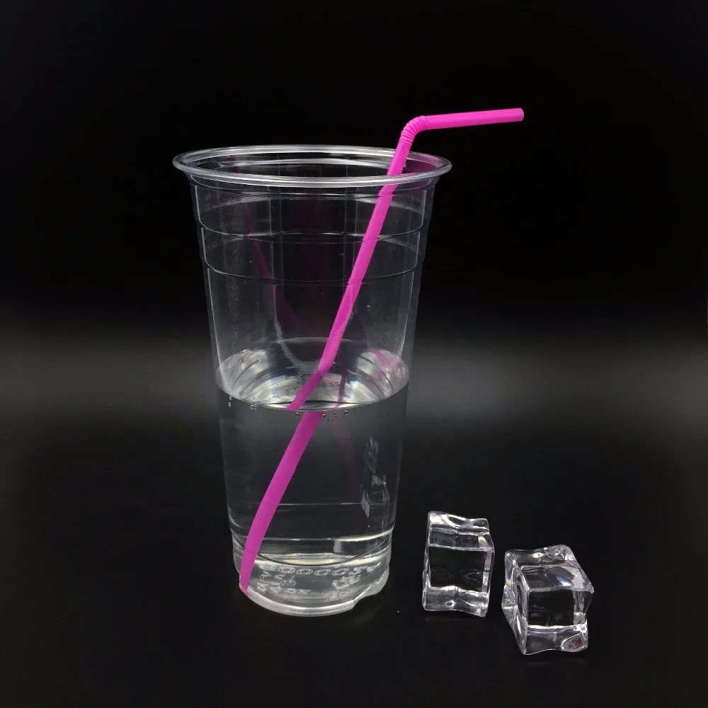 disposable 24oz RPET plastics cold beverage smoothie cups