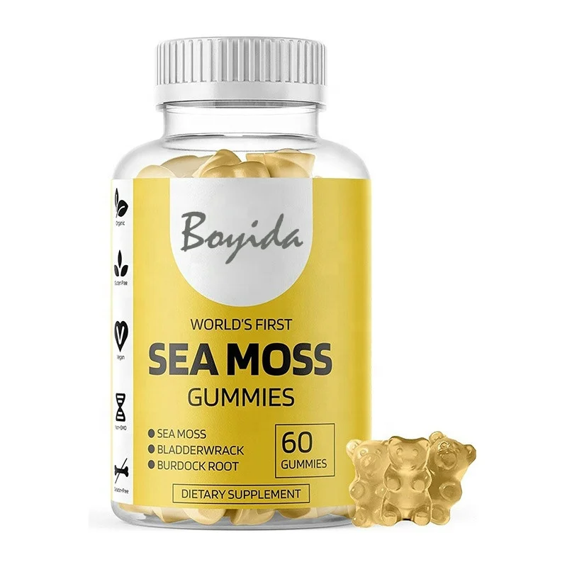 private label vegan sea moss gummies for Immune System 60 Counts seamoss and bladderwrack gummies