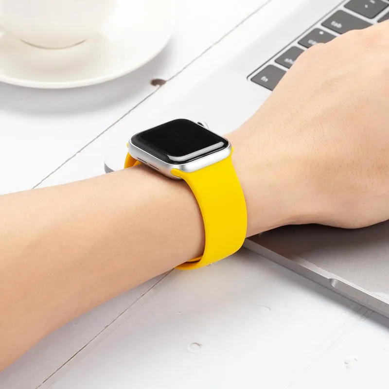 Ремешок силиконовый для Apple Watch Series 6 5 SE 38 мм 42 мягкий резиновый браслет iWatch 6/5 40