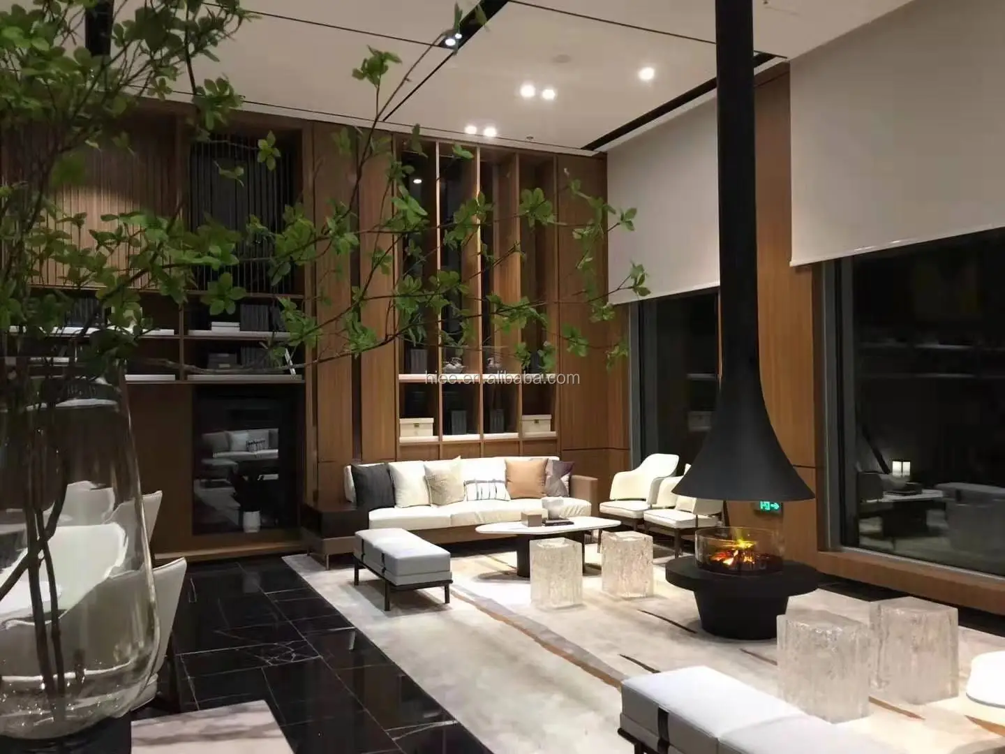 round electric fireplace, suspension fireplace