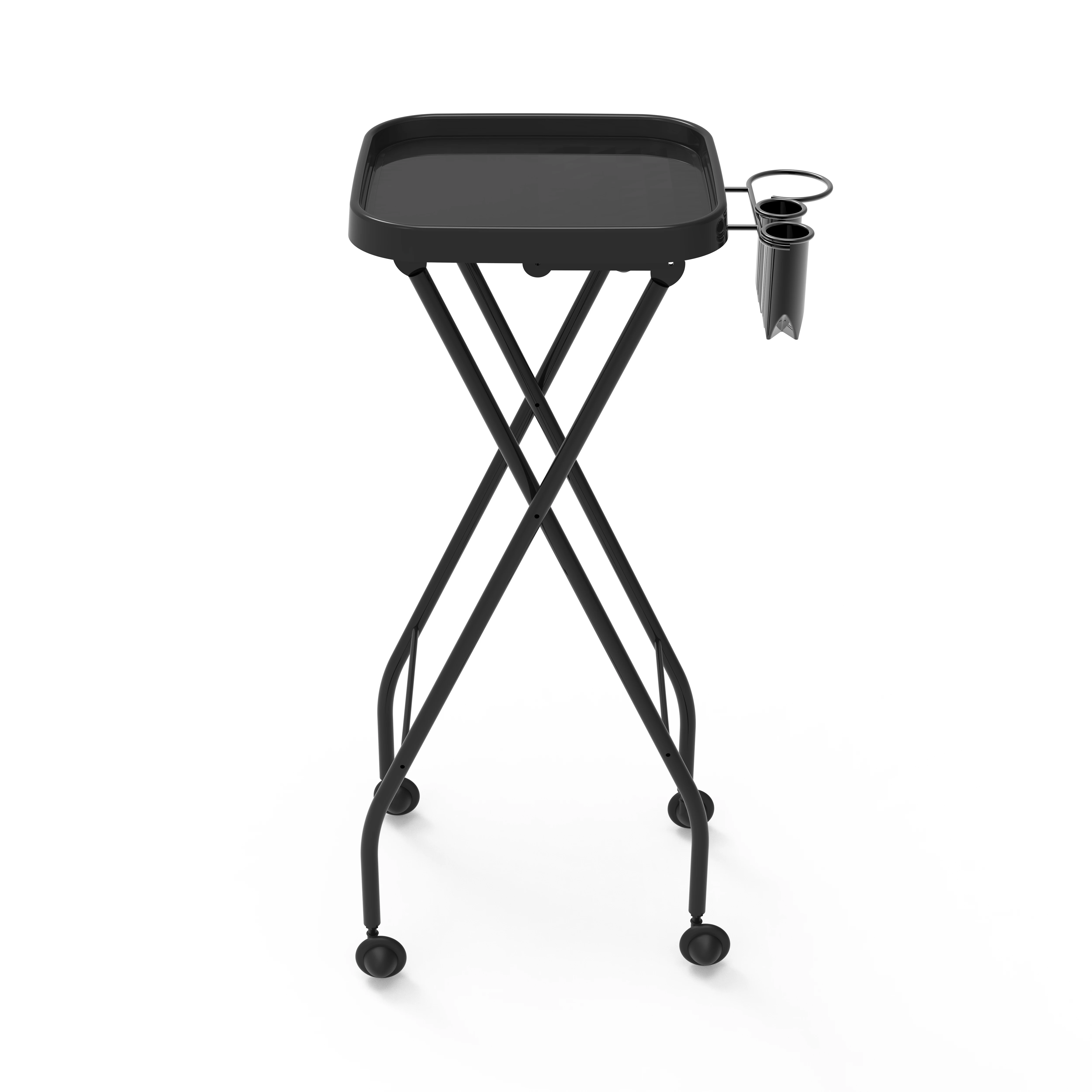 White Salon  Folding  Salon trolley  with Appliance Holders