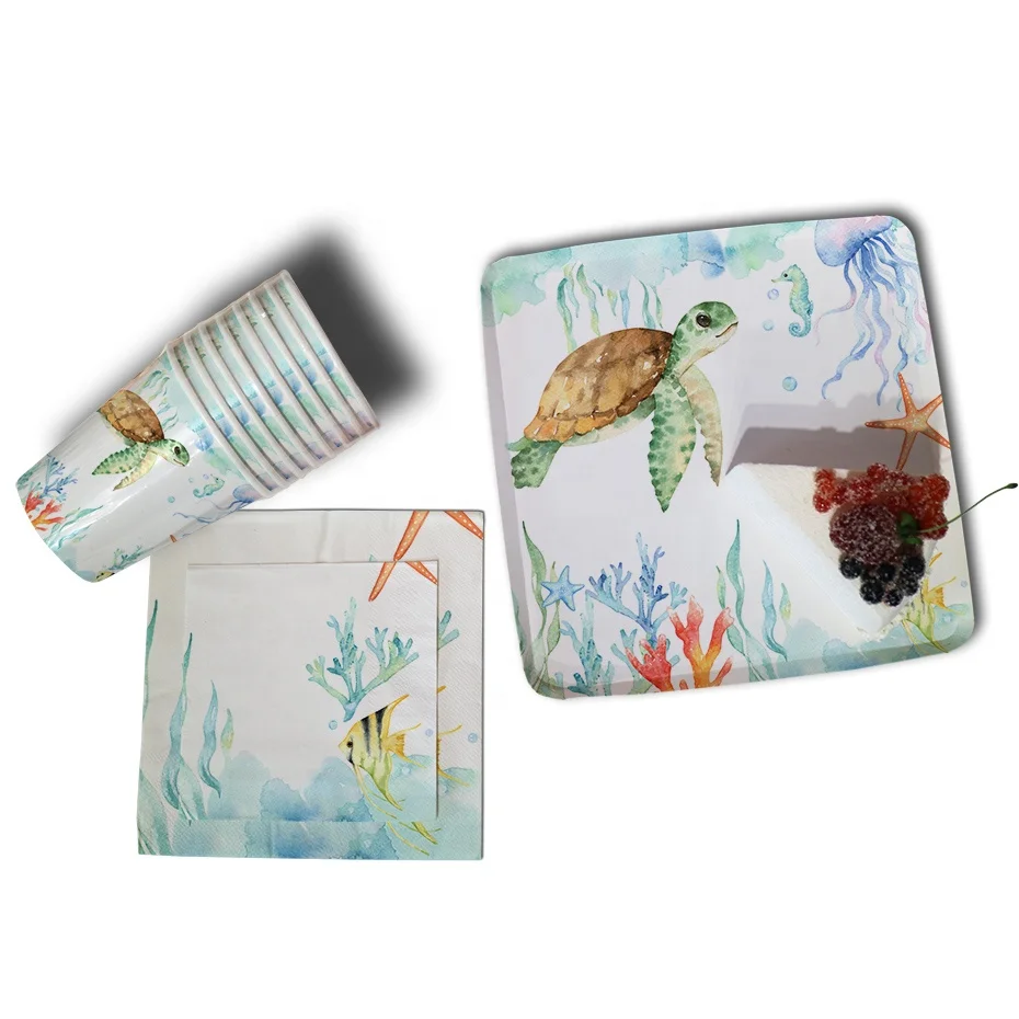 
partyware offset printing paper plate and cup printed paper napkins for decoupage 