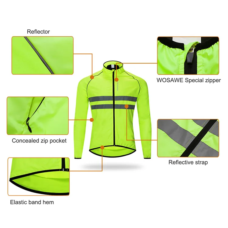 
Cycling Jacket Road MTB Bike Windproof Quick Dry Rain Coat Windbreaker 